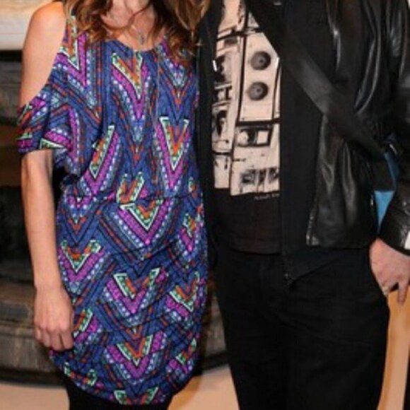 Mara Hoffman Dress M NWT Blouson Cold Shoulder Teepee Silk Printed Cocktail - Picture 4 of 9